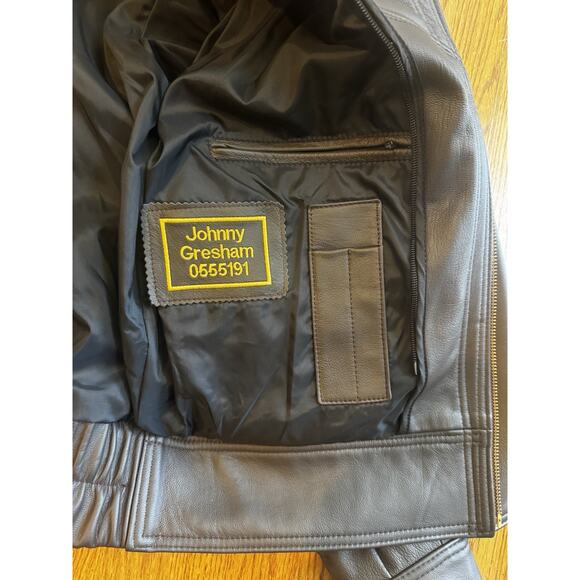 NEW Perrone Aviation UPS Brown Leather Bomber Jacket Mens Large Removable Liner - Picture 10 of 16